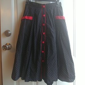 Hell Bunny Polka Dot Swing Skirt